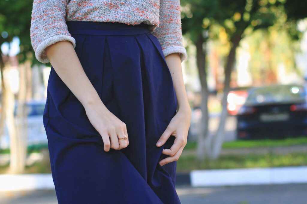 Pleated Midi Skirt